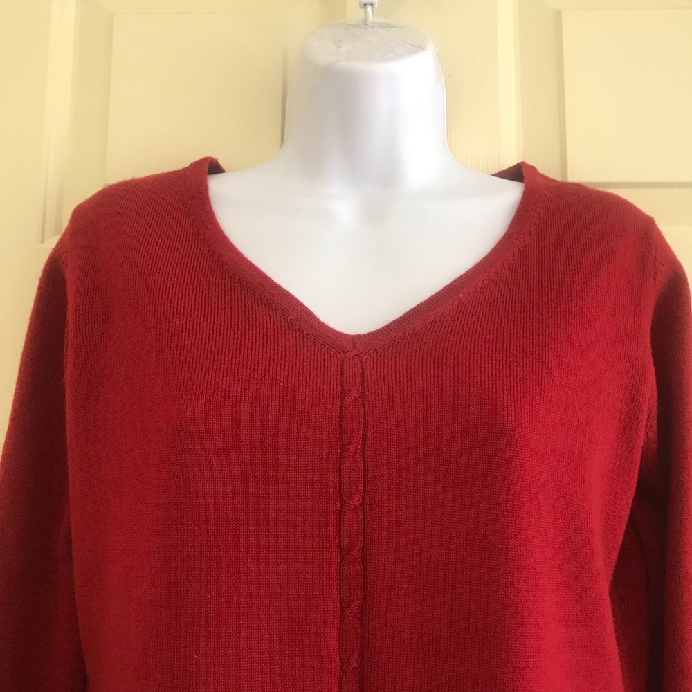 BCBGMAXAZRIA Wool Blend V-neck Sweater. Size L - Picture 4 of 5